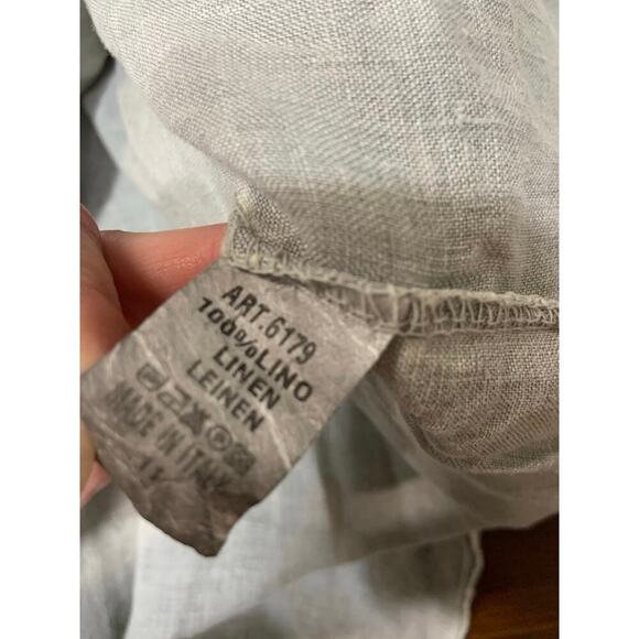 Linen Lagenlook Resort Beach Cottagecore Spring Top Women XL Neutral Italy Light - Picture 3 of 7